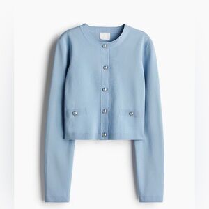 🩵 H&M Light Blue Cardigan – Size S